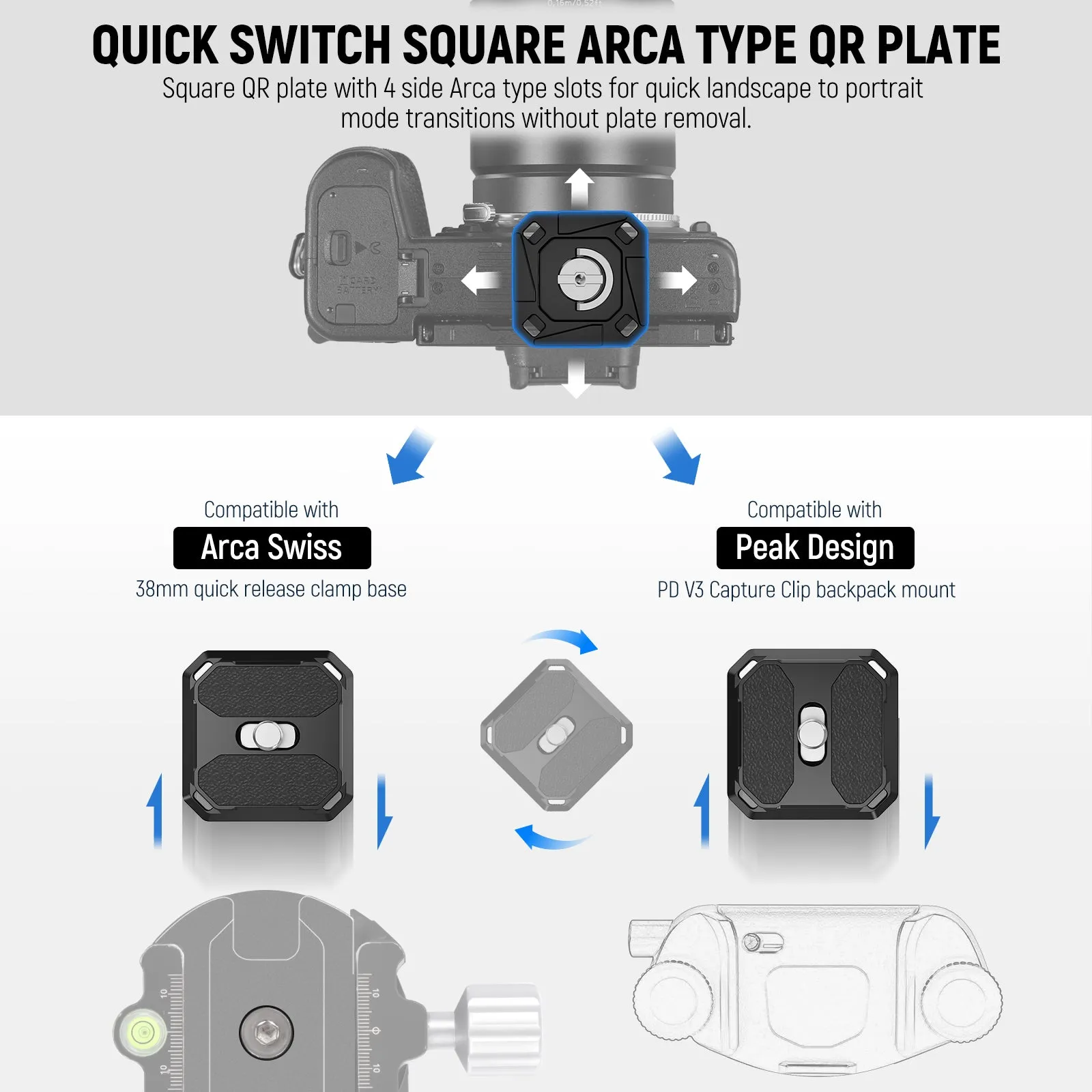 NEEWER 2 Pack Arca Type Quick Release Plate