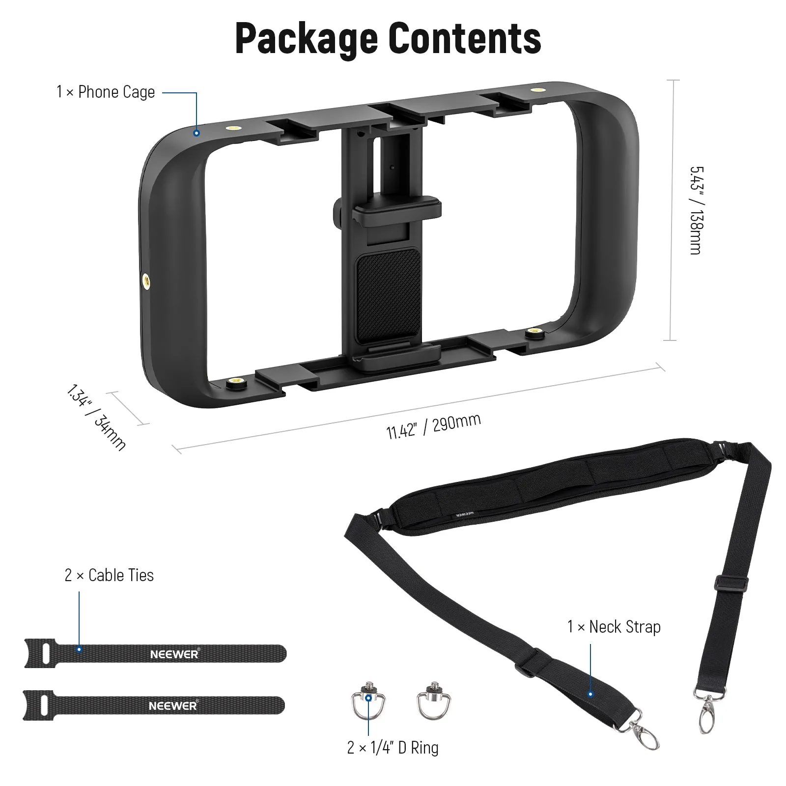 NEEWER A104 Smartphone Video Rig with Neck Strap