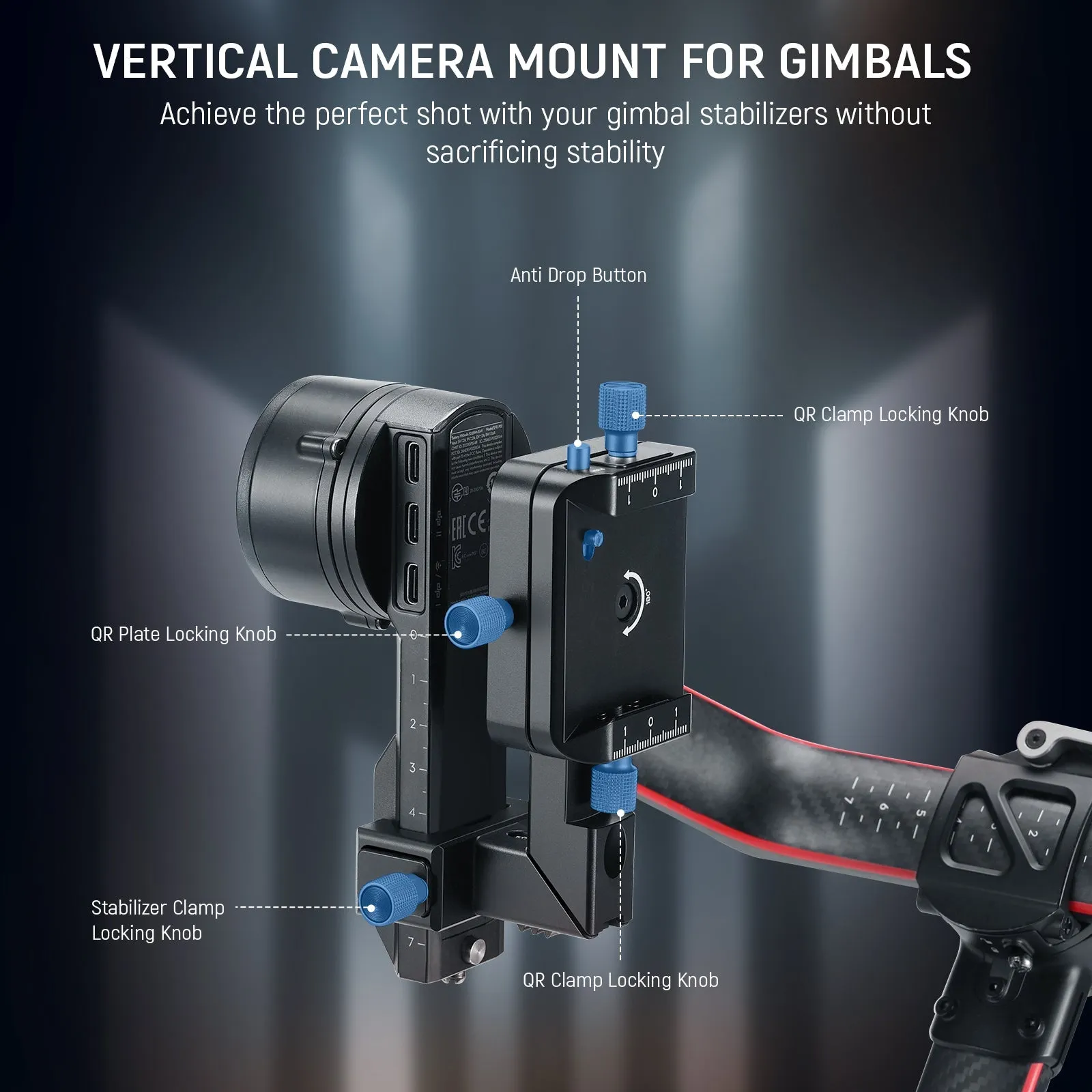 NEEWER CA027 Vertical Camera Mount for Ronin RS3 Pro RS 3 RS 2 Gimbal