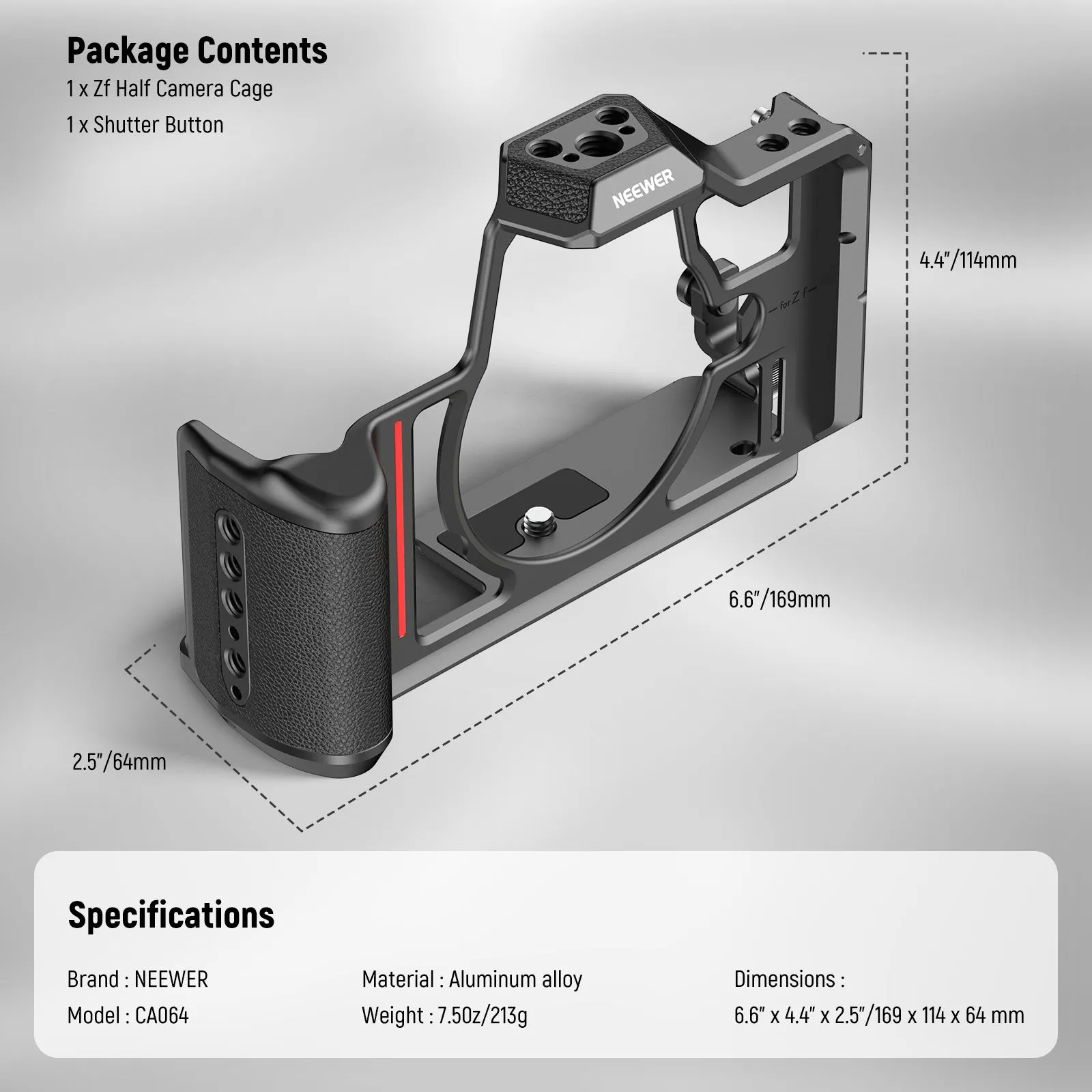 NEEWER CA064 Metal Half Camera Cage Video Rig for Nikon Zf