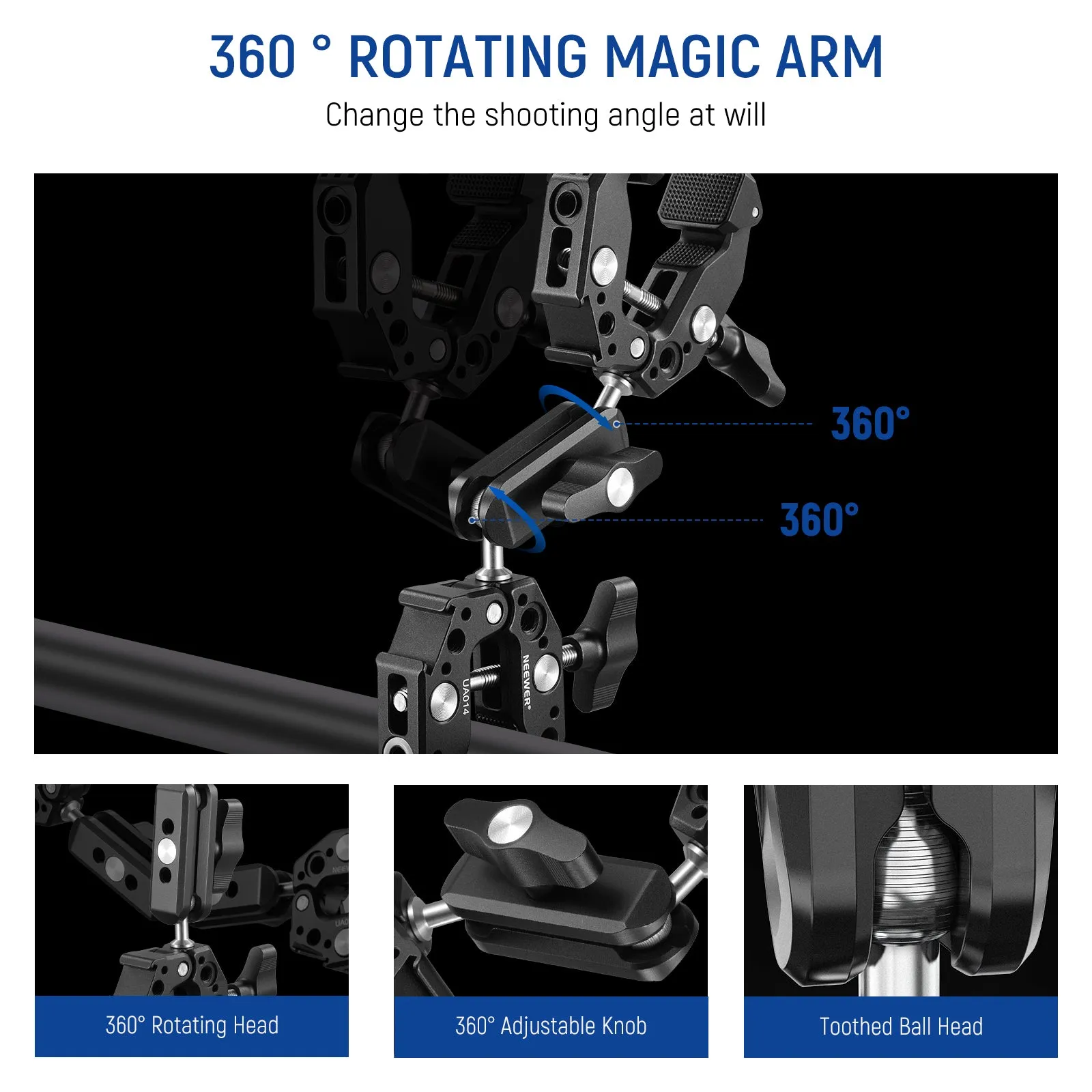 NEEWER UA014 Double Super Clamp Camera Mount