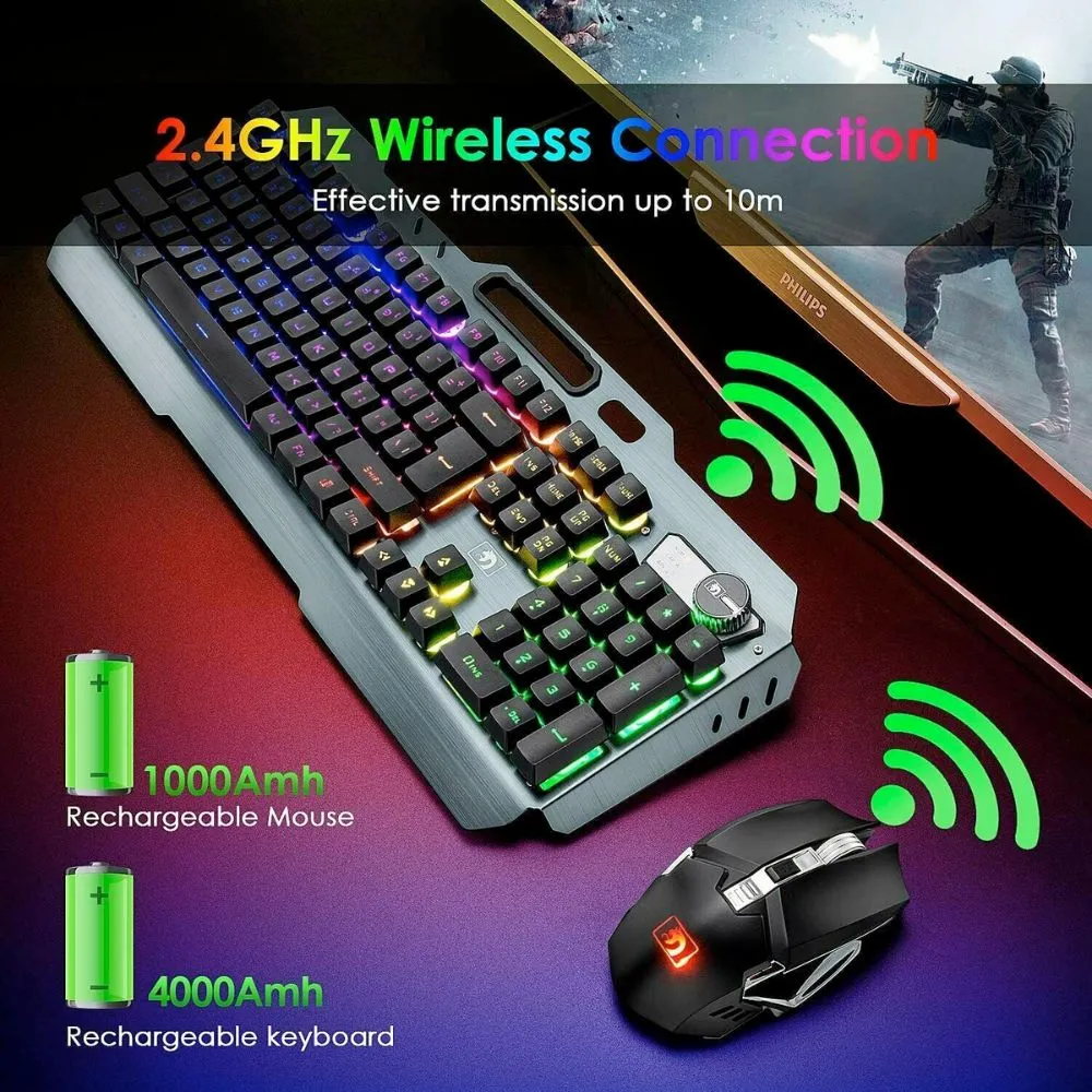 Ninja Dragon V1X PRO Wireless Metal Gaming Keyboard and Mouse Set