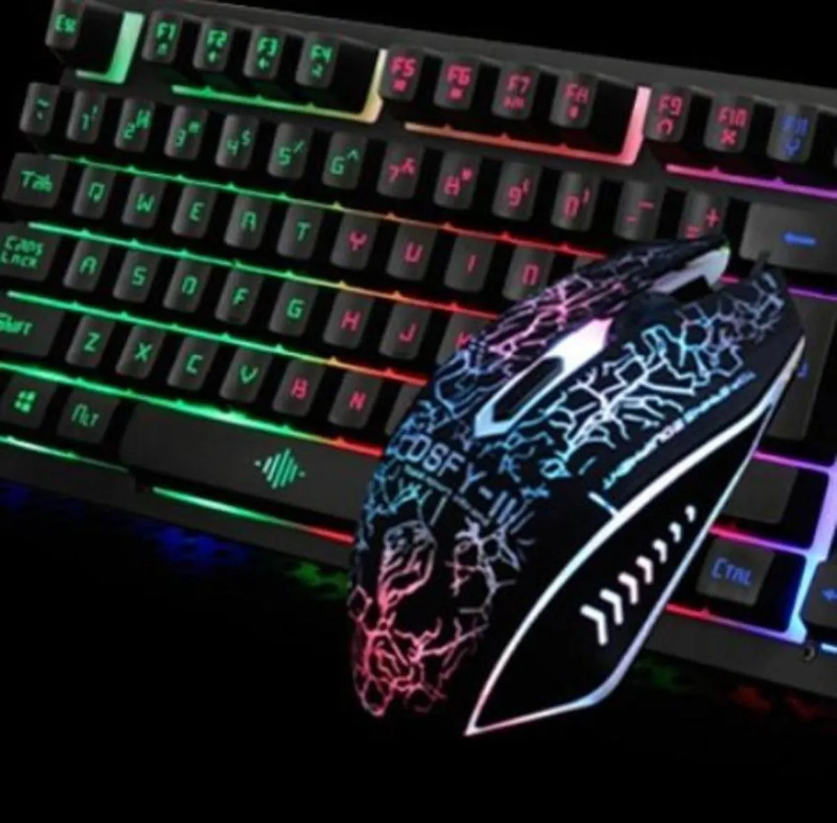 Ninja Dragon Z4 104 Keys LED Flame Gaming Keyboard with 2000 DPI Mouse