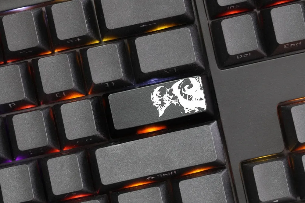 Novelty Shine Through Keycaps ABS  Etched black red enter God Of War Kratos oem profile