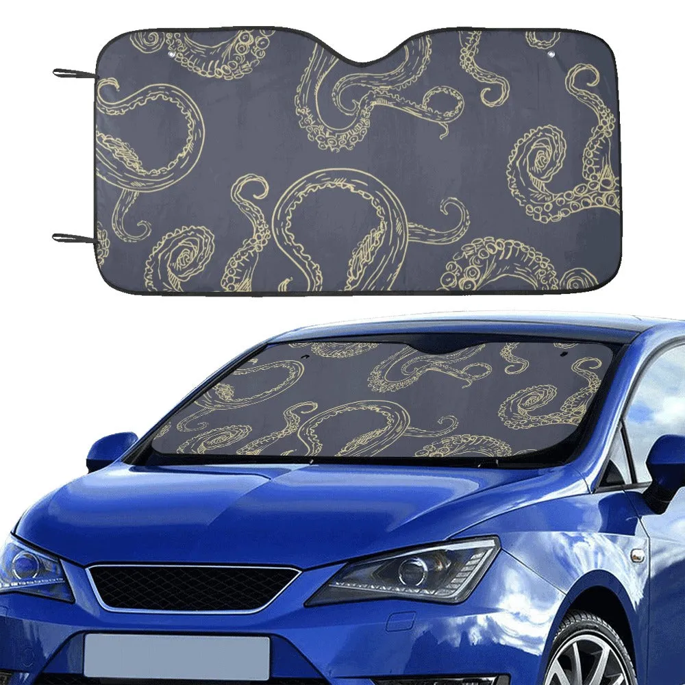 Octopus Windshield Sun Shade, Tentacles Ocean Sea Marine Car Accessories Auto Protector Window Vehicle Visor Screen Cover Cover Decor