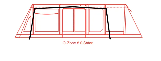 Outdoor Revolution SIDE SUN WING SHADE FOR THE O-ZONE 8.0 SAFARI LODGE