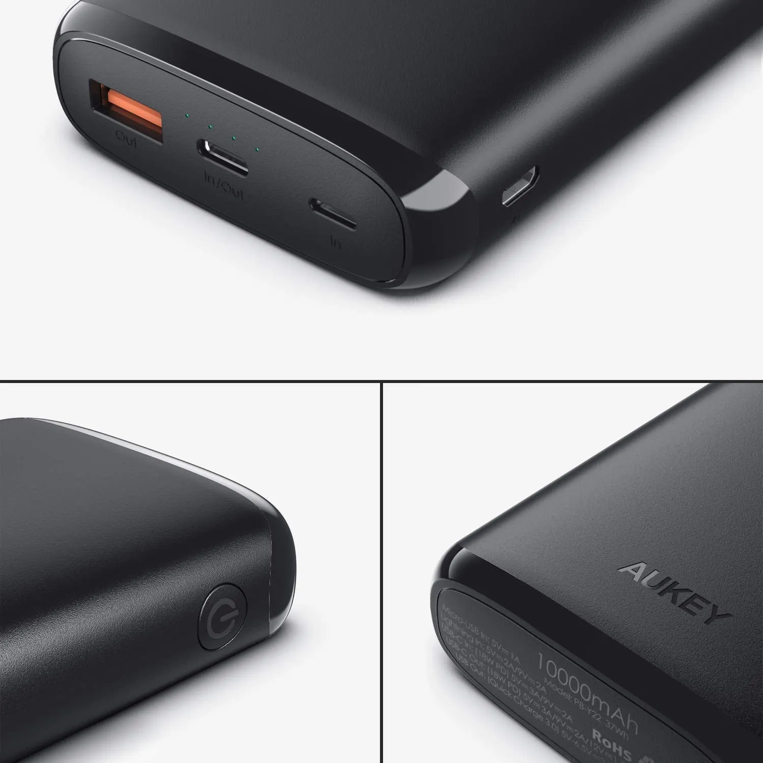 PB-Y22 18W Power Delivery USB C 10000mAh Power Bank With Quick Charge 3.0