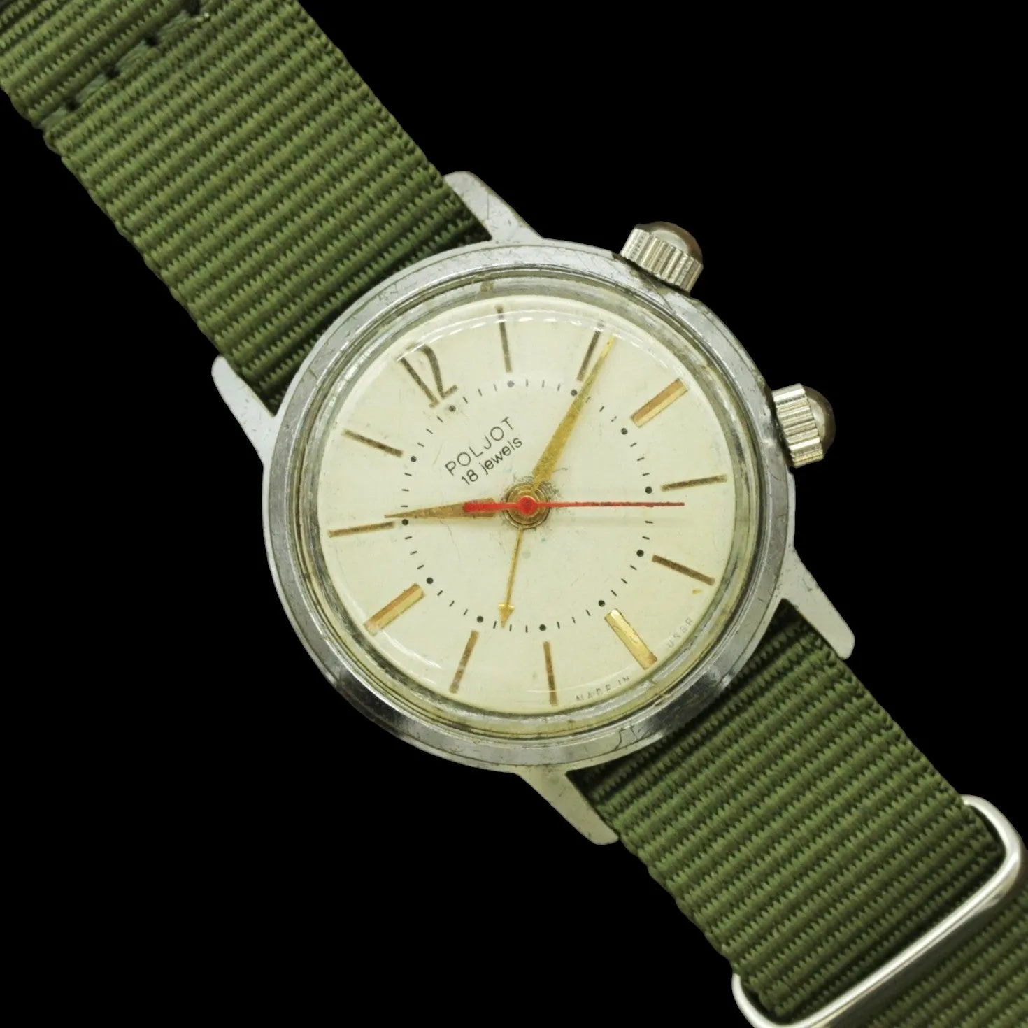 Poljot Signal, vintage military mechanical alarm watch (Soviet era)