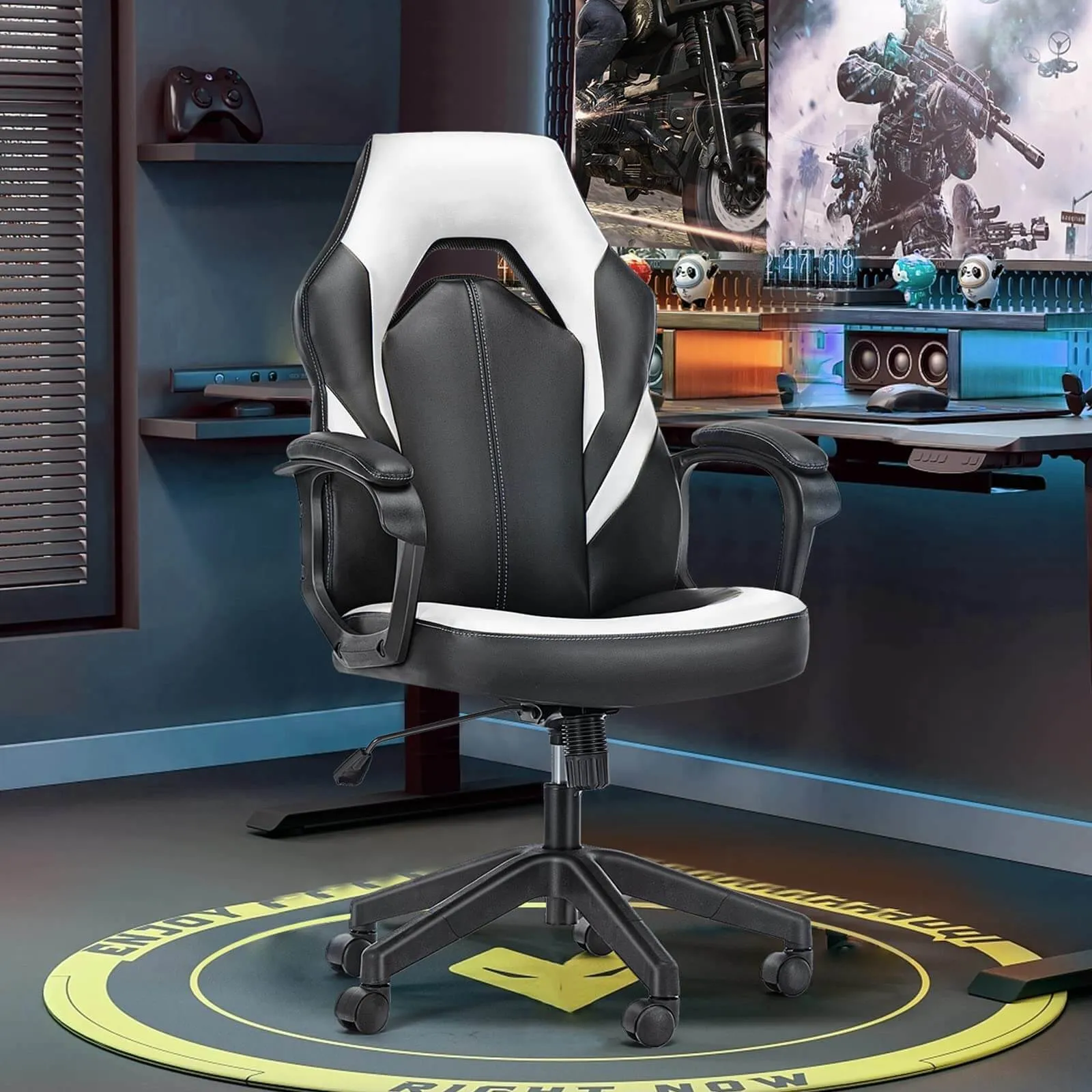 PU Leather Ergonomic Office Chair Swivel Computer Gaming Chair with Lumbar Support