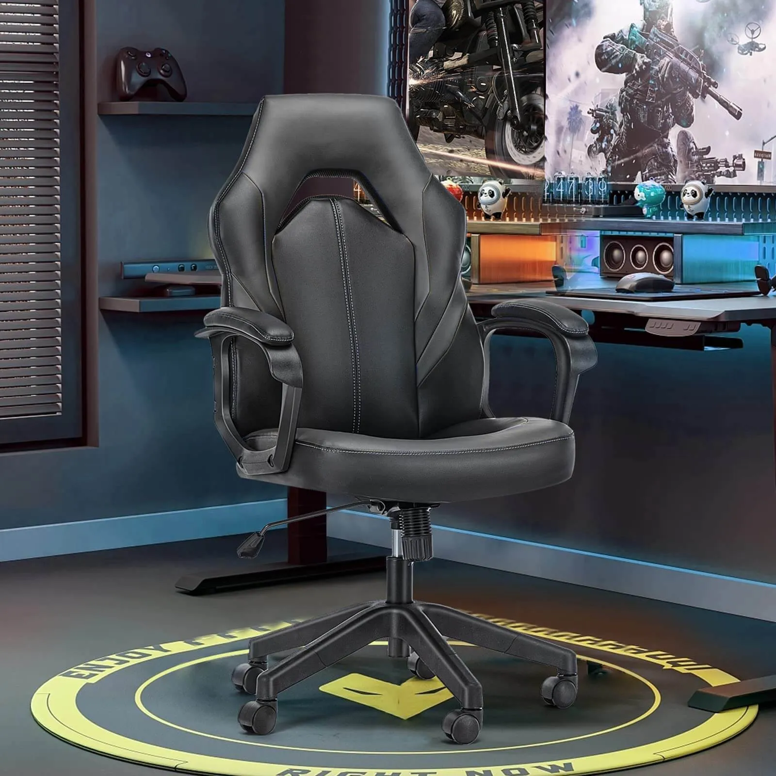 PU Leather Ergonomic Office Chair Swivel Computer Gaming Chair with Lumbar Support