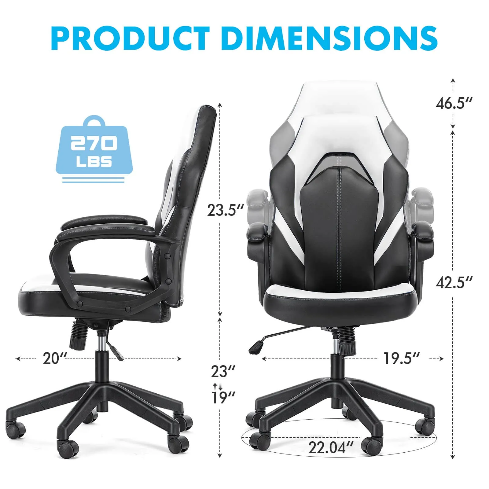 PU Leather Ergonomic Office Chair Swivel Computer Gaming Chair with Lumbar Support