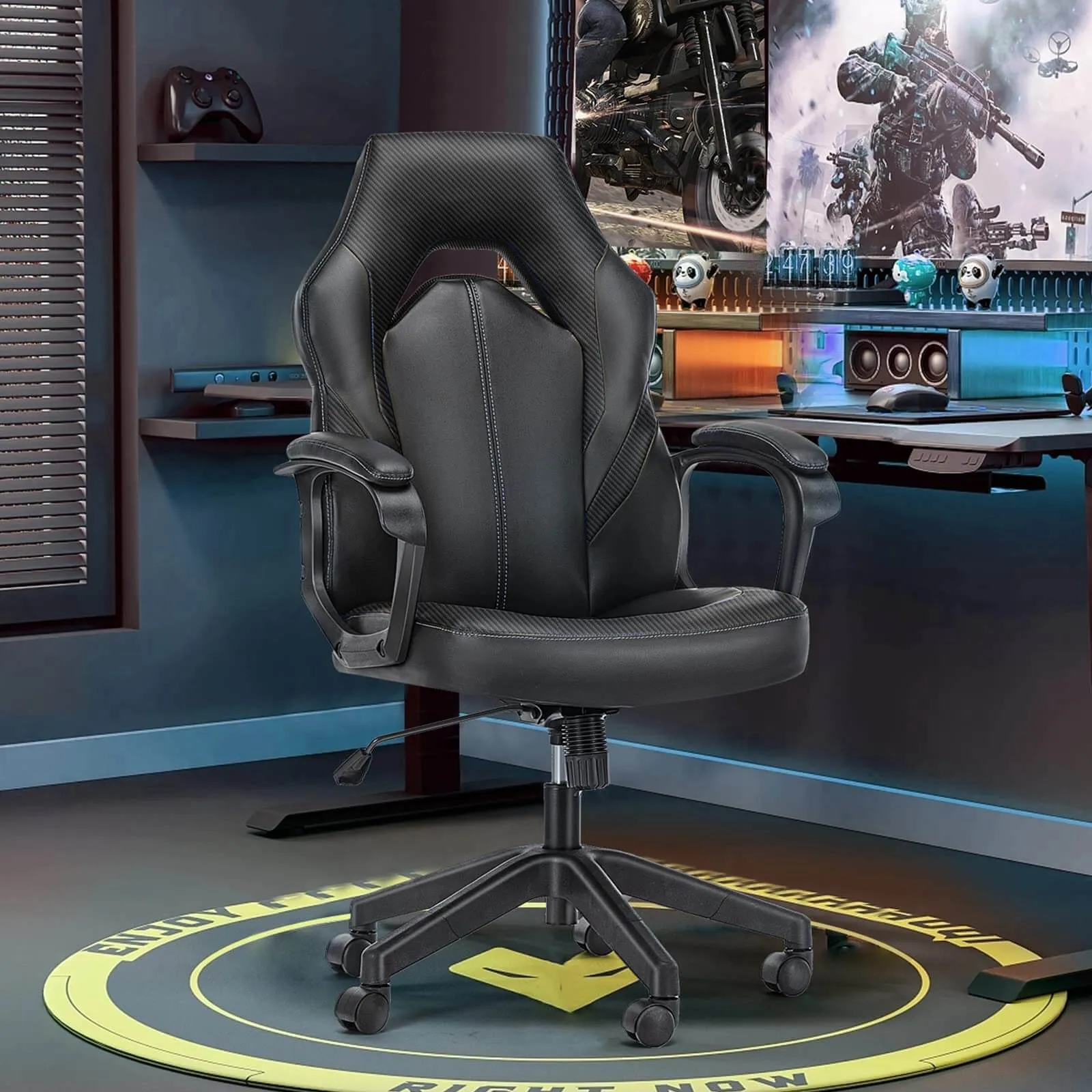 PU Leather Ergonomic Office Chair Swivel Computer Gaming Chair with Lumbar Support