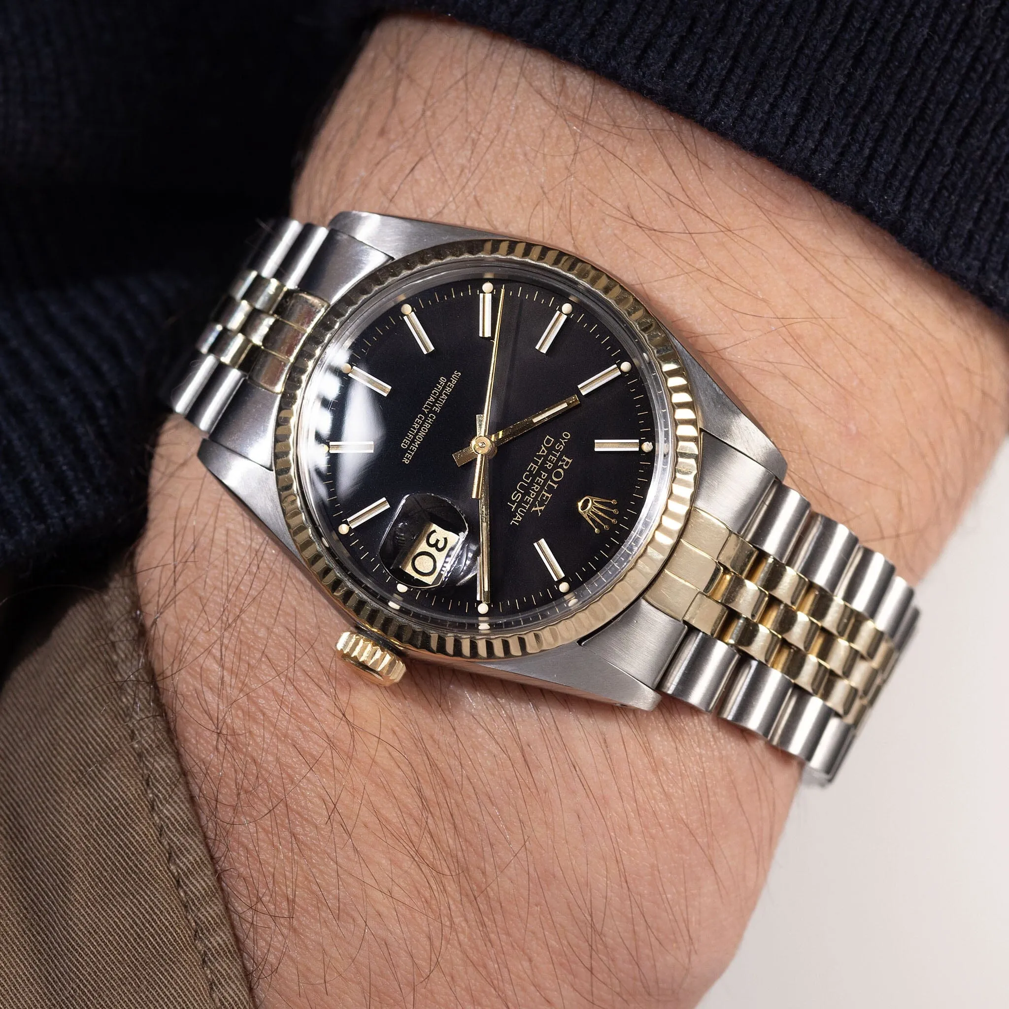 Rolex Datejust Black Dial Ref 16013