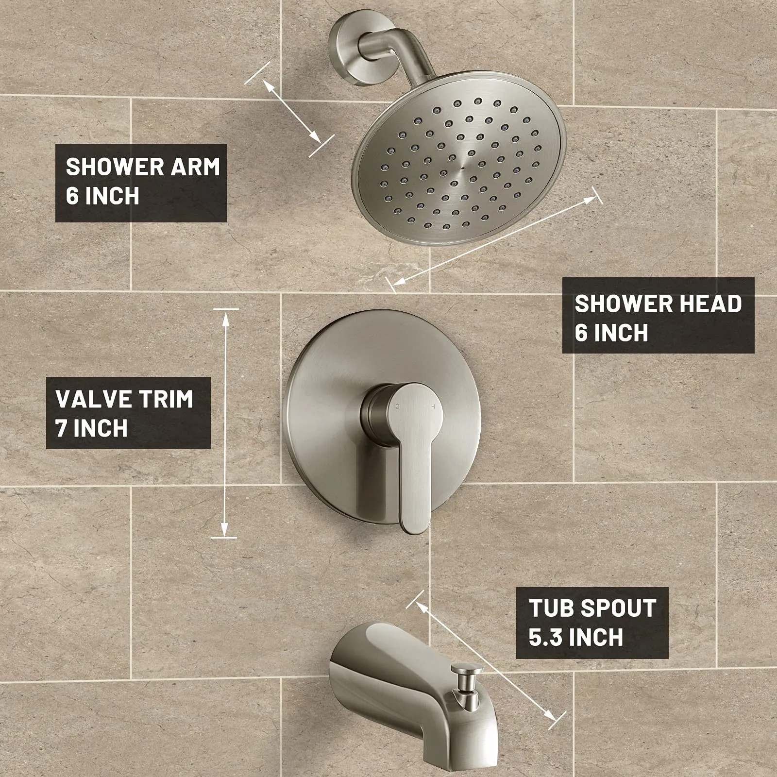 Samodra Tub and Shower Faucet Kit