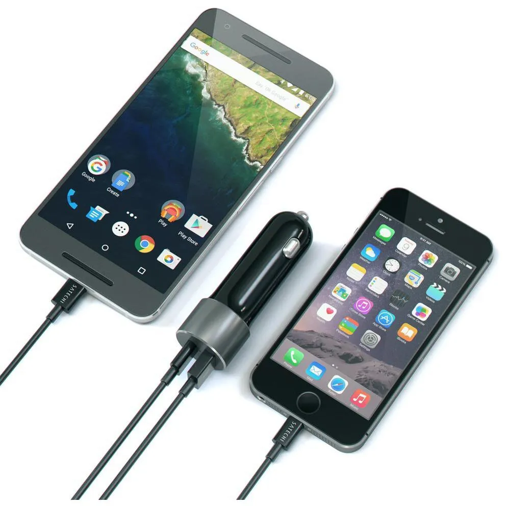 Satechi 72W USB-C and USB-A Car Chager - Space Grey