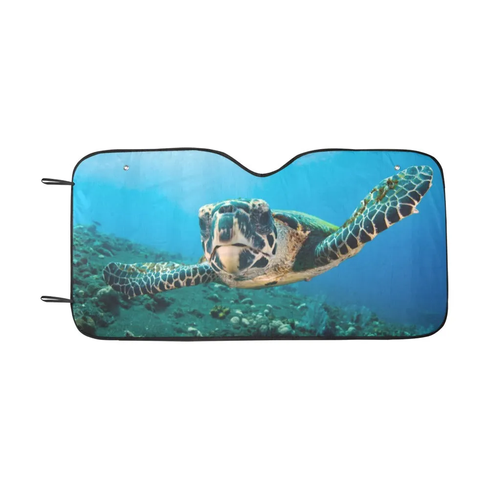 Sea Turtle Car Sunshade, Windshield Ocean Beach Car Accessories Auto Vehicle Protector Window Sun Visor Screen Cover Decor