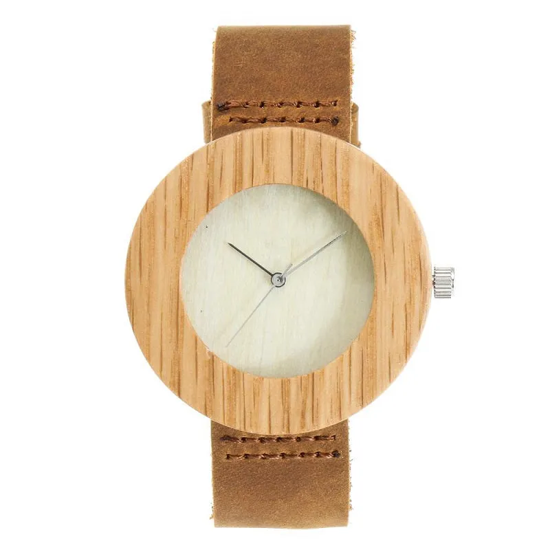 Simple Dial Without Scale Wooden Watch