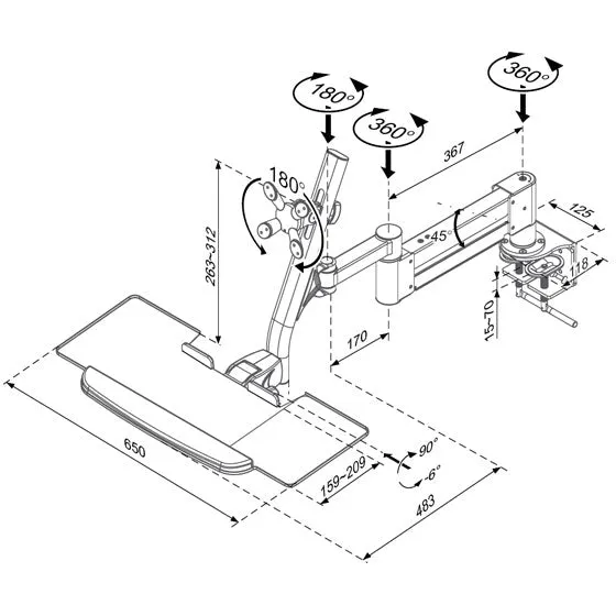 Sit Stand LA-8AK Workstation