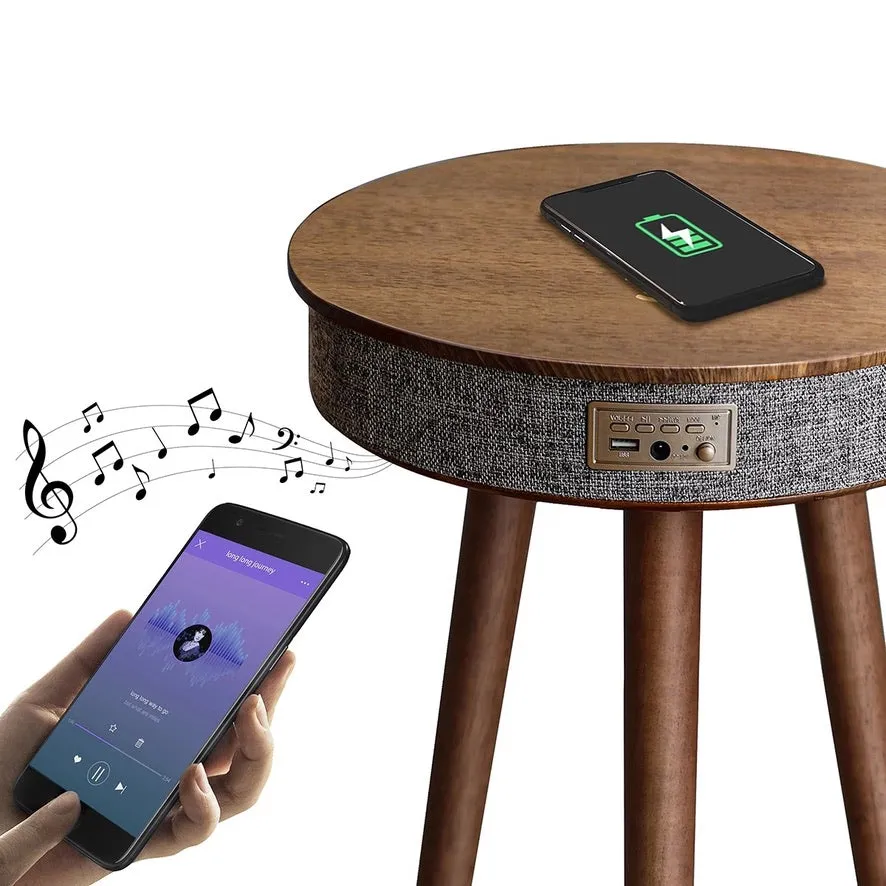 Smart coffee table stereo cube bluetooth speaker with wireless charging side table creative coffee small round table