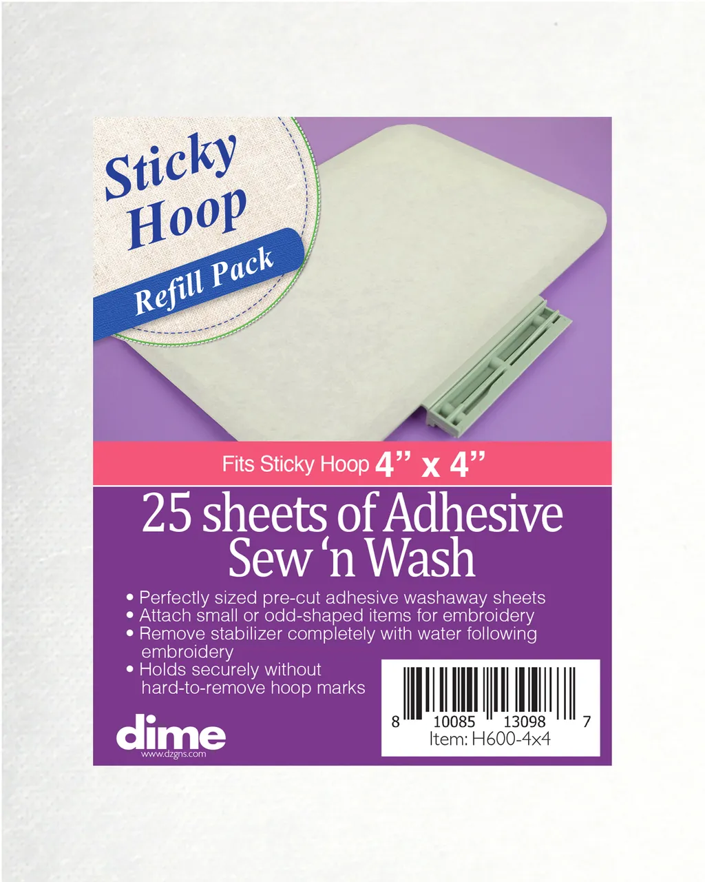 Sticky Hoop™ Pre-Cut Stabilizer - Adhesive Sew N Wash