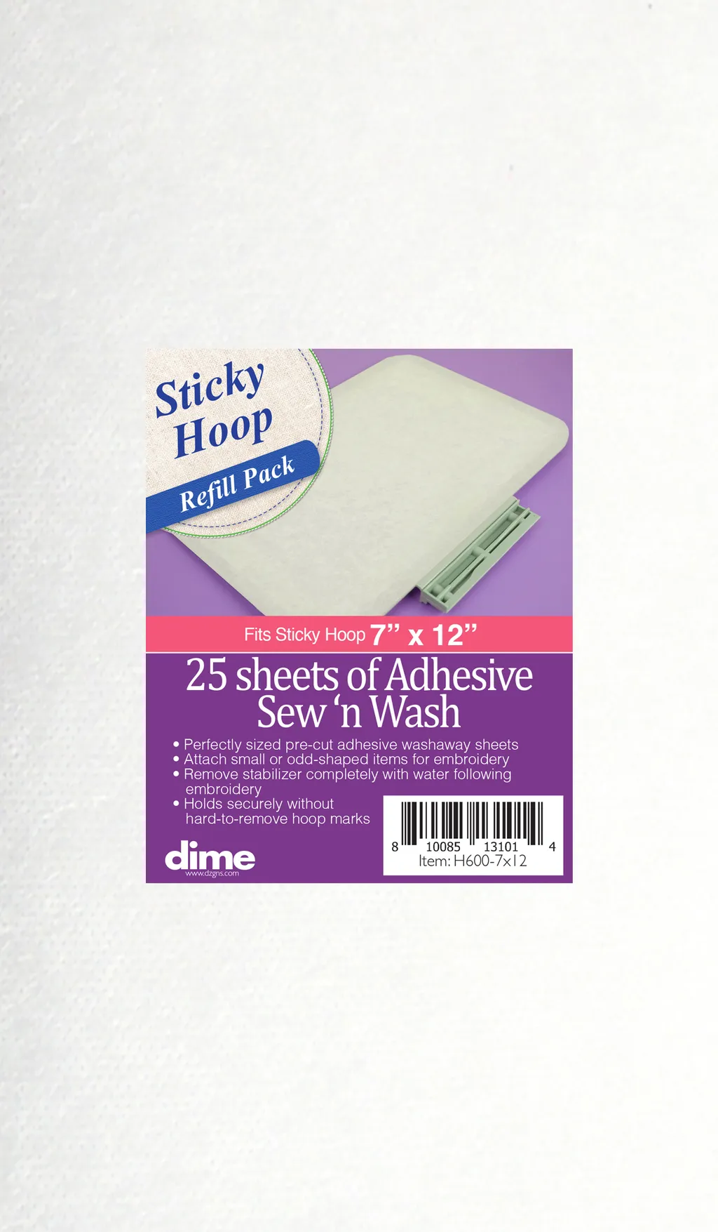 Sticky Hoop™ Pre-Cut Stabilizer - Adhesive Sew N Wash