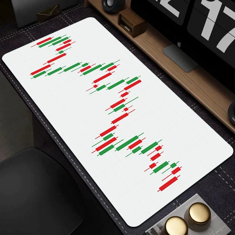 Stock Market Chart Mouse Mat Gaming Keyboard Mat Large Non-Slip Mouse Pad Gamer HD Print Mousepad Game Rubber Accessories