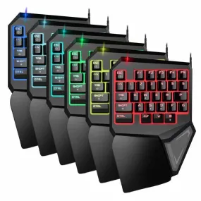 T9Pro Single Handed Gaming Keyboard - 7 Color Backlit 30 Buttons Ergonomic Keypad