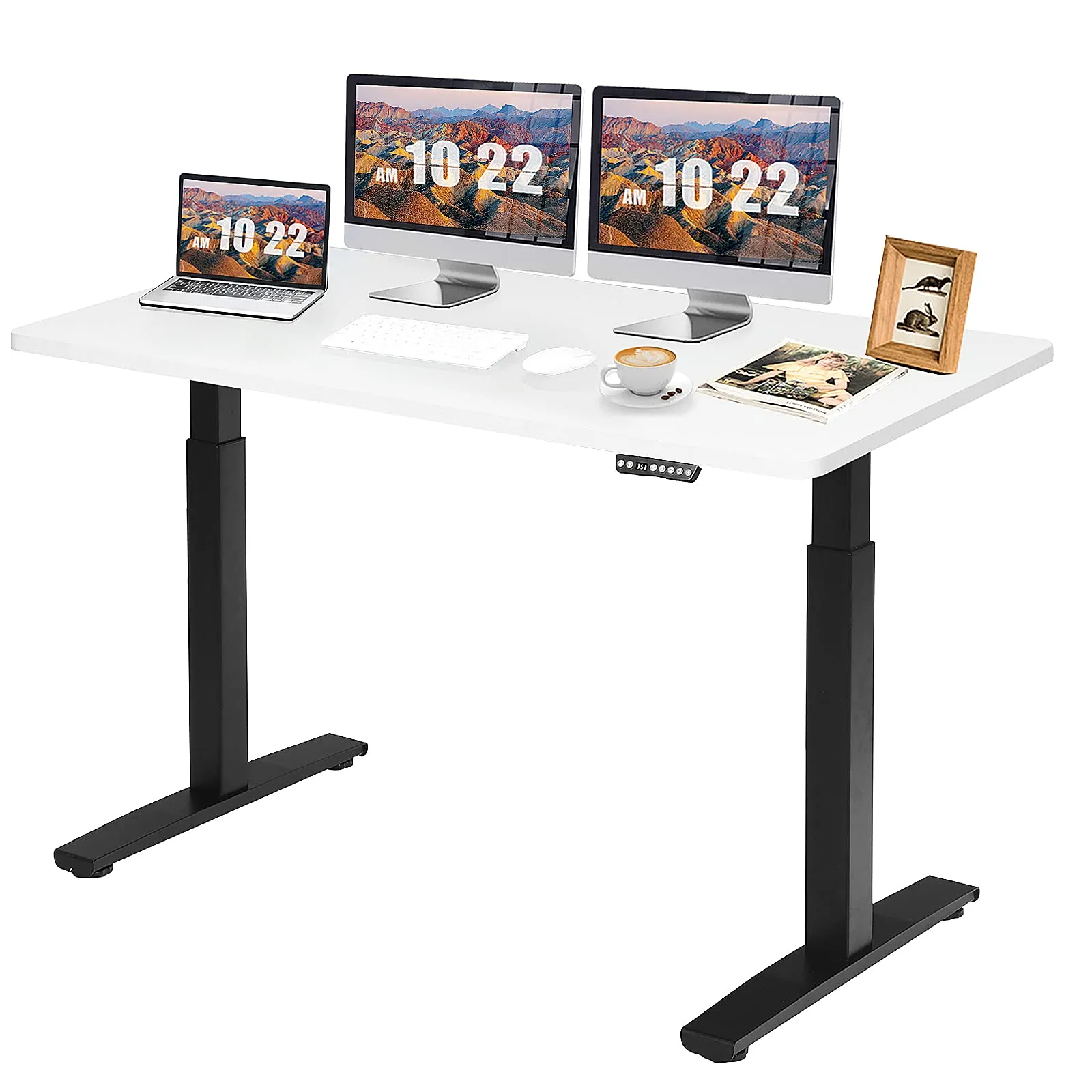 Tangkula 55 x 28 Inch Electric Standing Desk, Height Adjustable Sit to Stand Desk