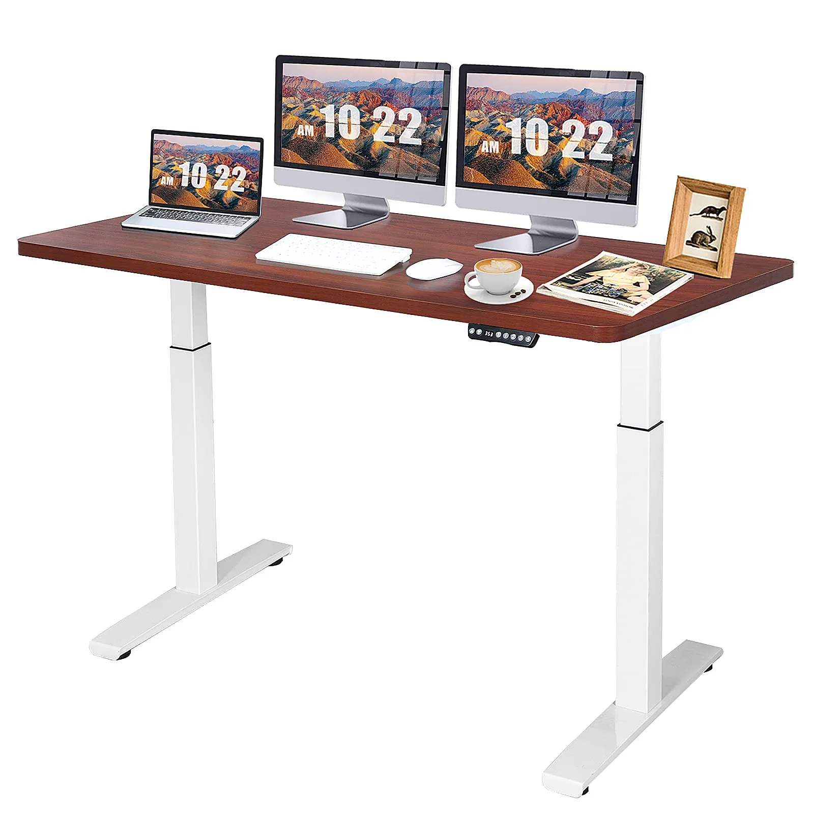 Tangkula 55 x 28 Inch Electric Standing Desk, Height Adjustable Sit to Stand Desk