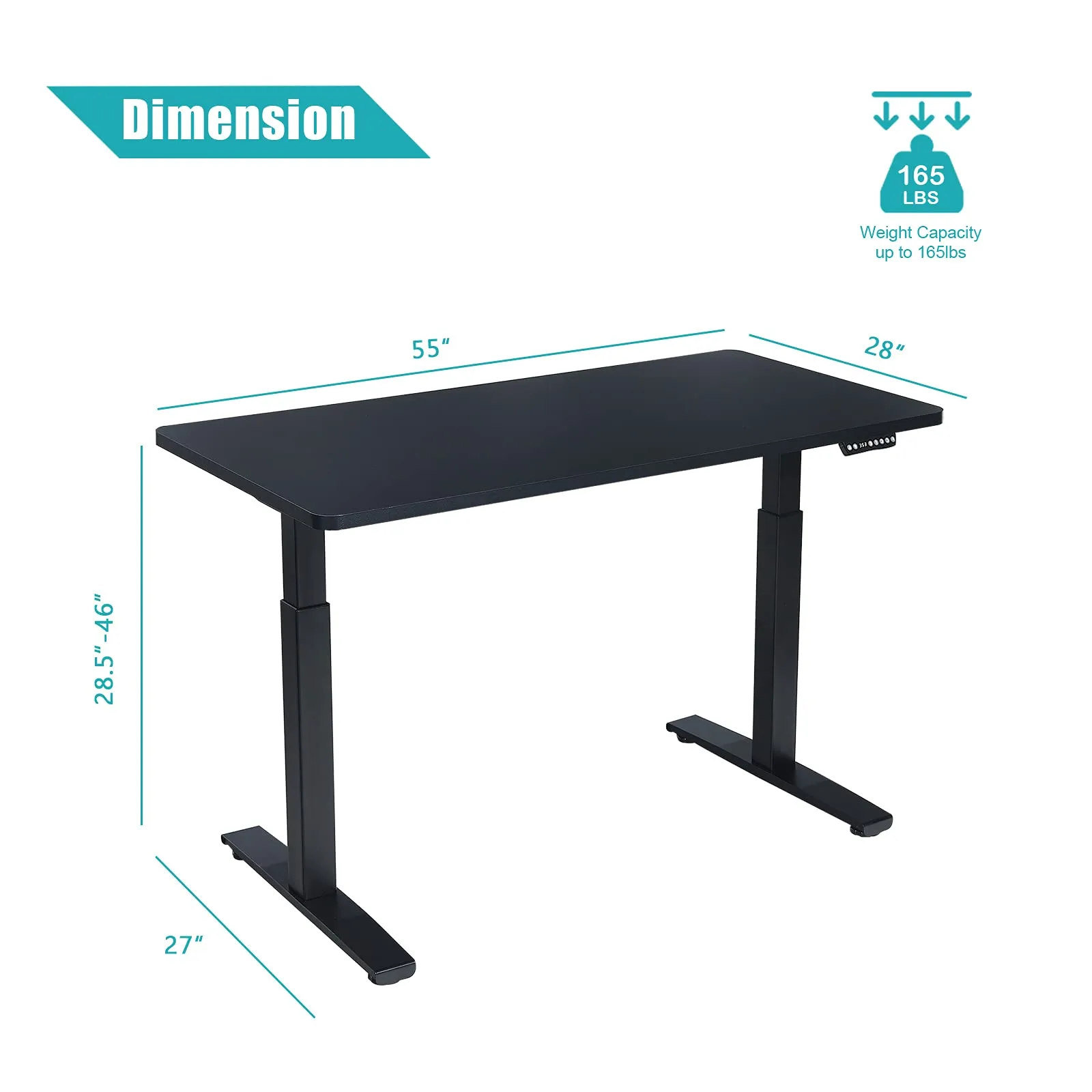 Tangkula 55 x 28 Inch Electric Standing Desk, Height Adjustable Sit to Stand Desk