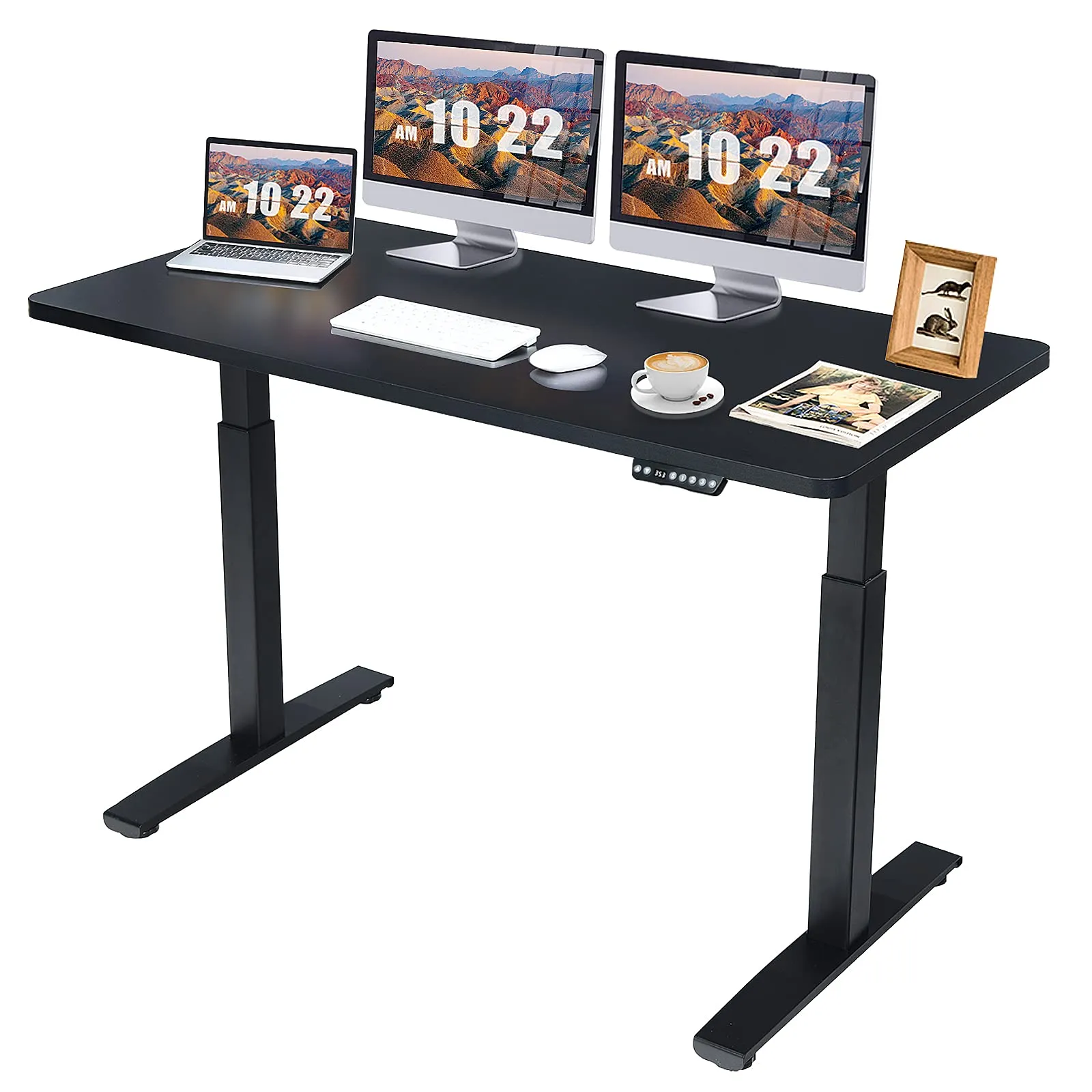 Tangkula 55 x 28 Inch Electric Standing Desk, Height Adjustable Sit to Stand Desk