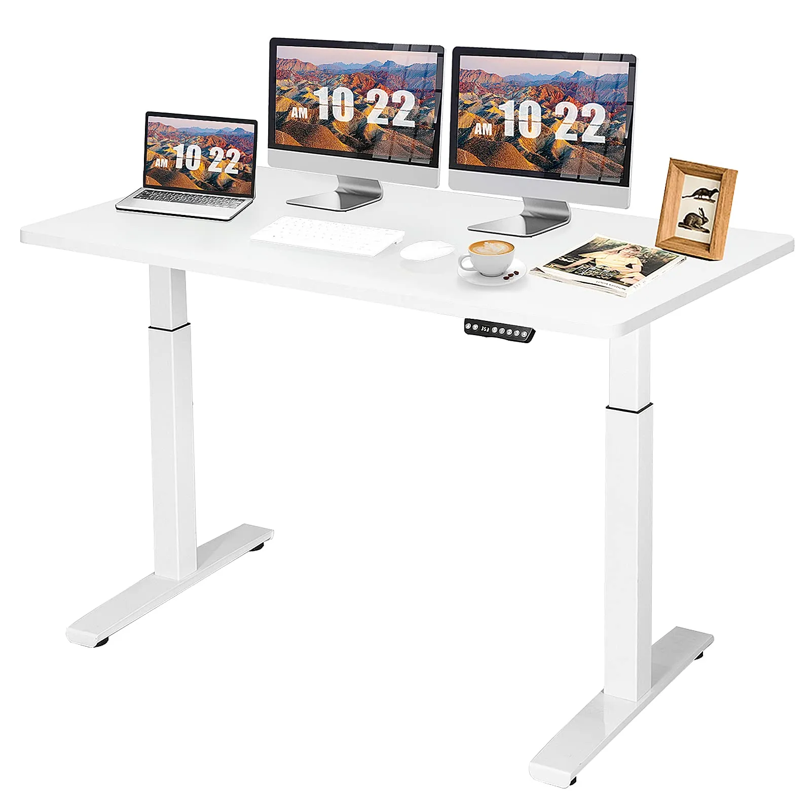 Tangkula 55 x 28 Inch Electric Standing Desk, Height Adjustable Sit to Stand Desk