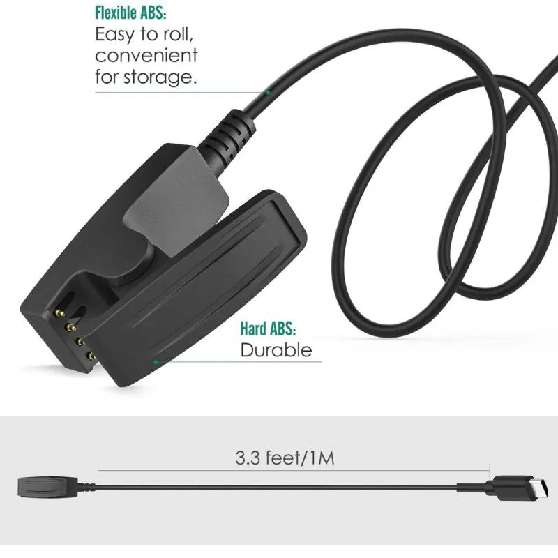 THRE 【2 Pack】For Garmin Approach S20 Type-C Charger Charging Cable Garmin Vivomove HR Forerunner 645 Music Lily