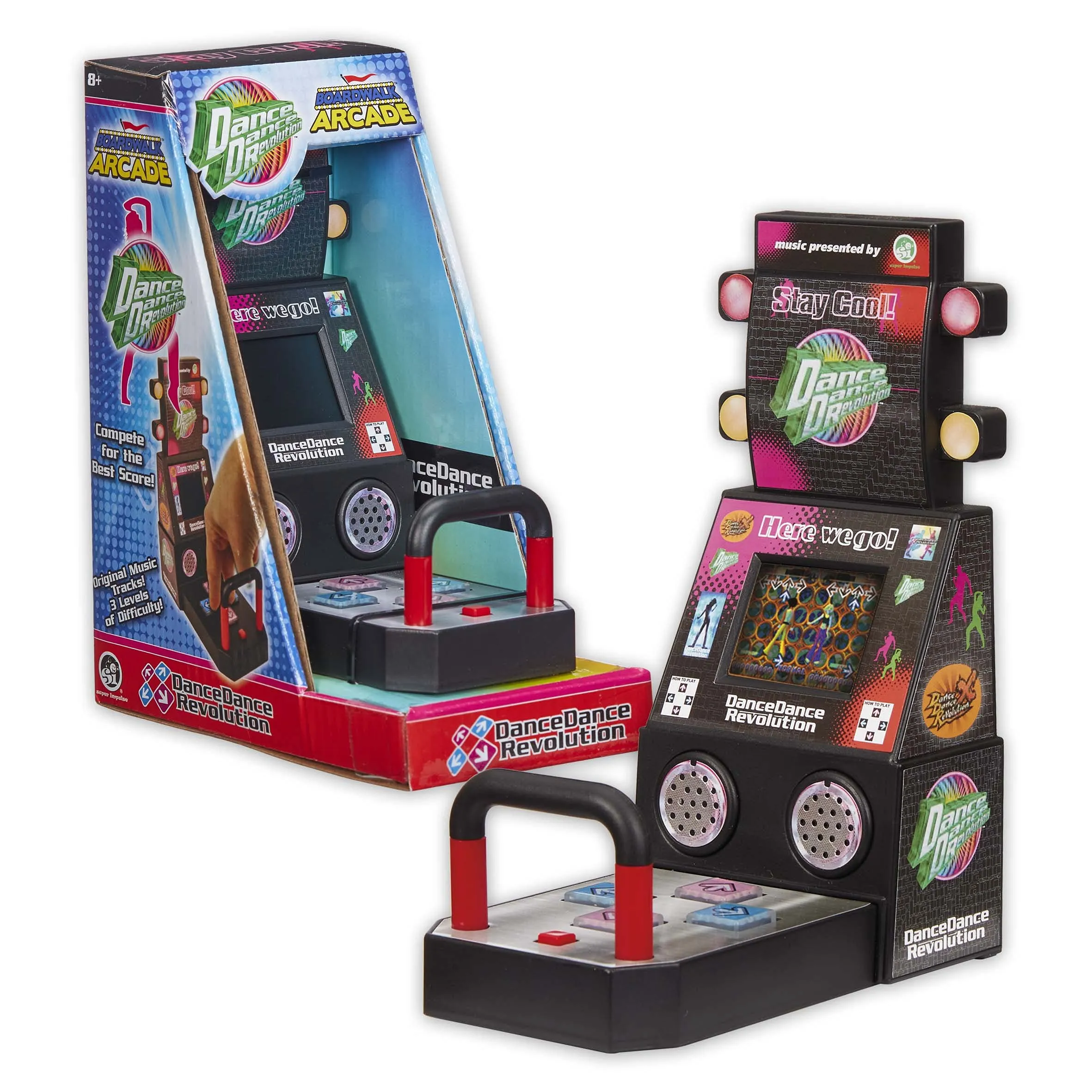 Tiny Arcade Boardwalk Arcade Dance Dance Revolution, Red, Miniature