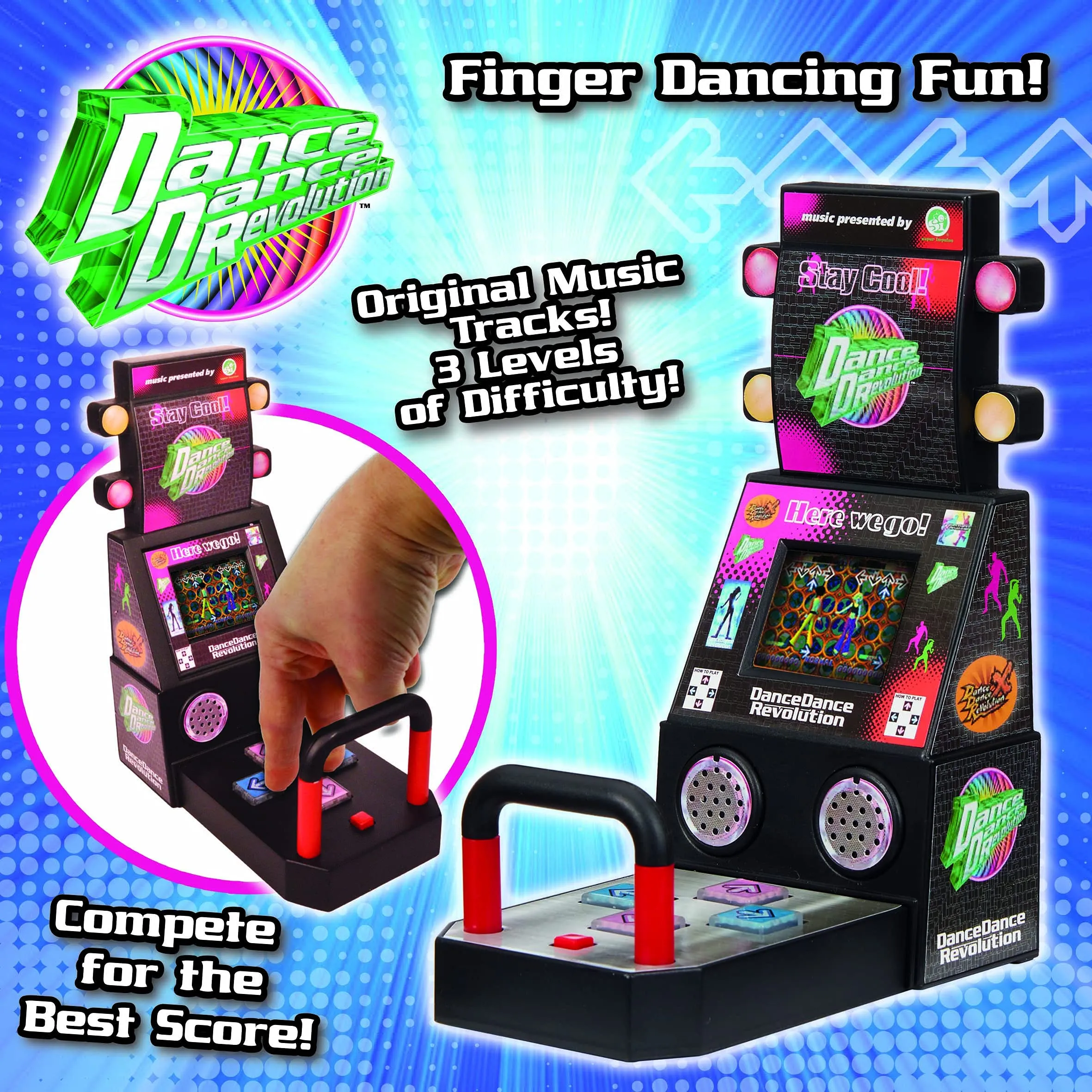 Tiny Arcade Boardwalk Arcade Dance Dance Revolution, Red, Miniature