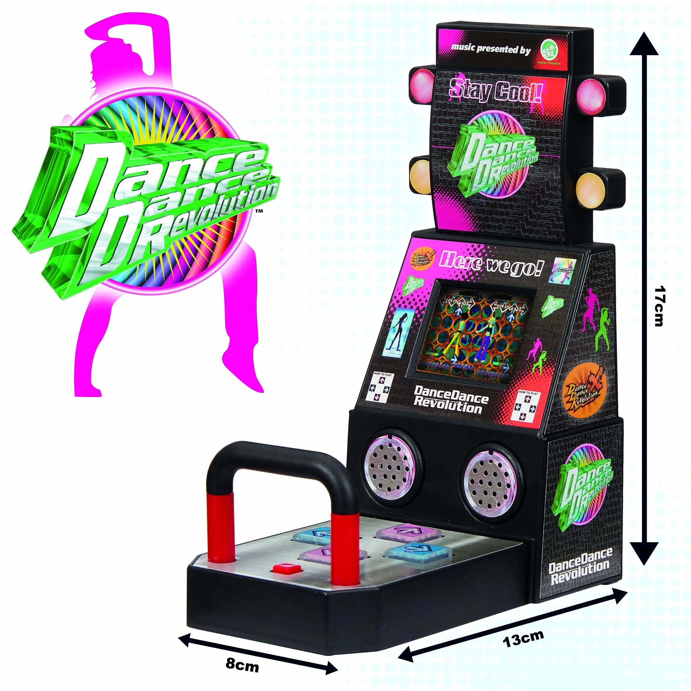 Tiny Arcade Boardwalk Arcade Dance Dance Revolution, Red, Miniature