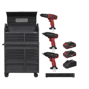 Tool Chest Combo 17 Drawer with Power Bar & 20V Power Tool Kit