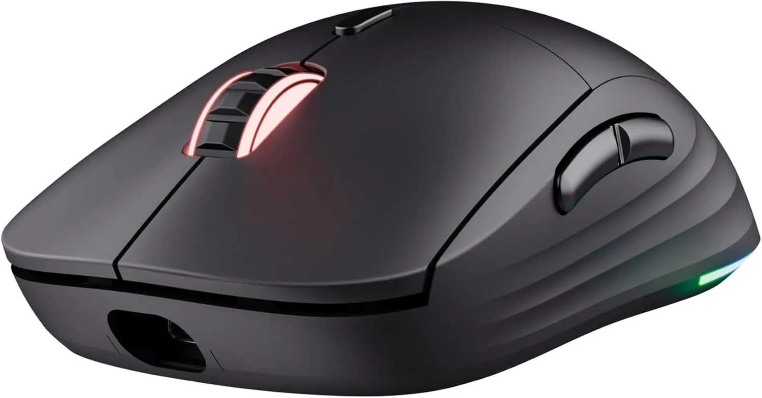 Trust Gaming GXT 927 Redex  Wireless Gaming Mouse – 25K DPI, Ultra-Low Latency, 94-Hour Battery, RGB Lighting, Kailh Switches, 6 Programmable Buttons, Rechargeable – Black