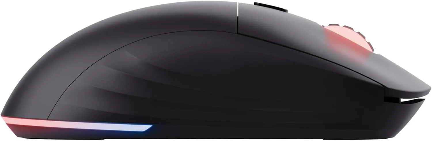 Trust Gaming GXT 927 Redex  Wireless Gaming Mouse – 25K DPI, Ultra-Low Latency, 94-Hour Battery, RGB Lighting, Kailh Switches, 6 Programmable Buttons, Rechargeable – Black