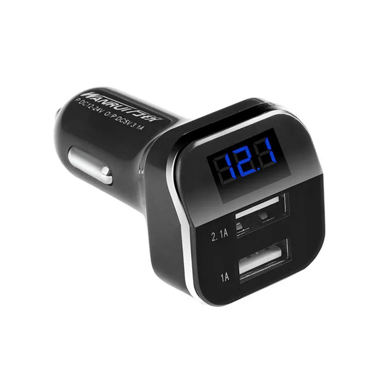 Universal Dual USB Car Charger 3.1A Voltmeter Adapter Charger