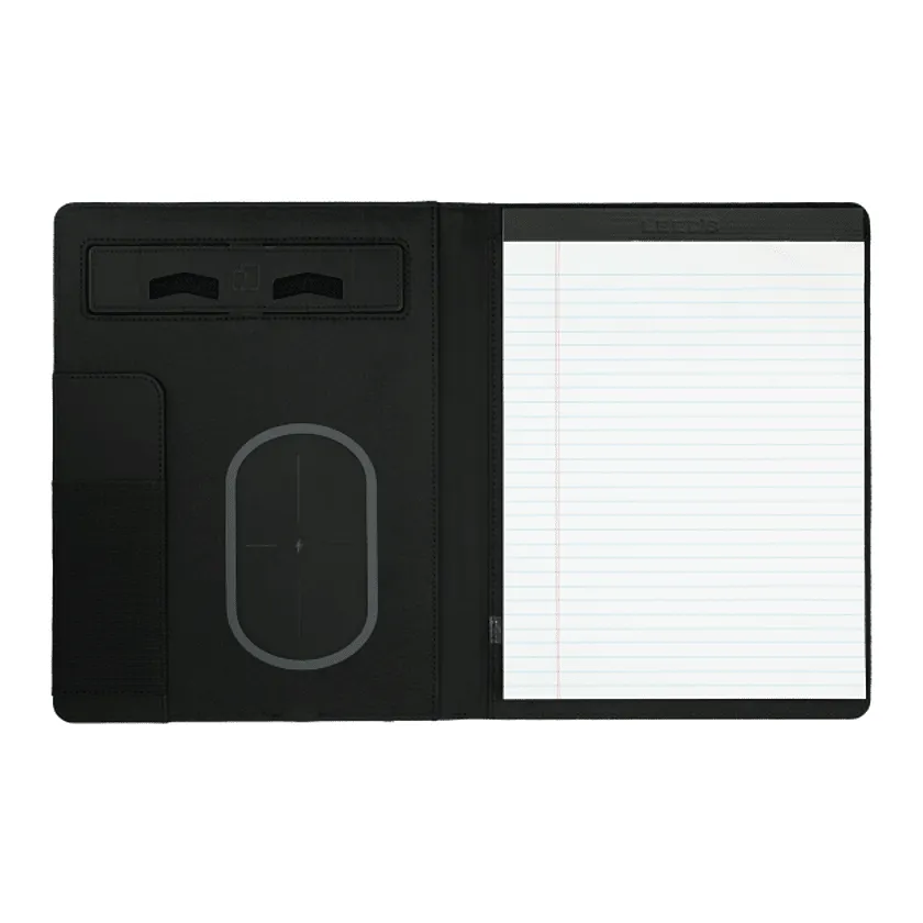 Vienna Writing Pad with Wireless Charger, Black