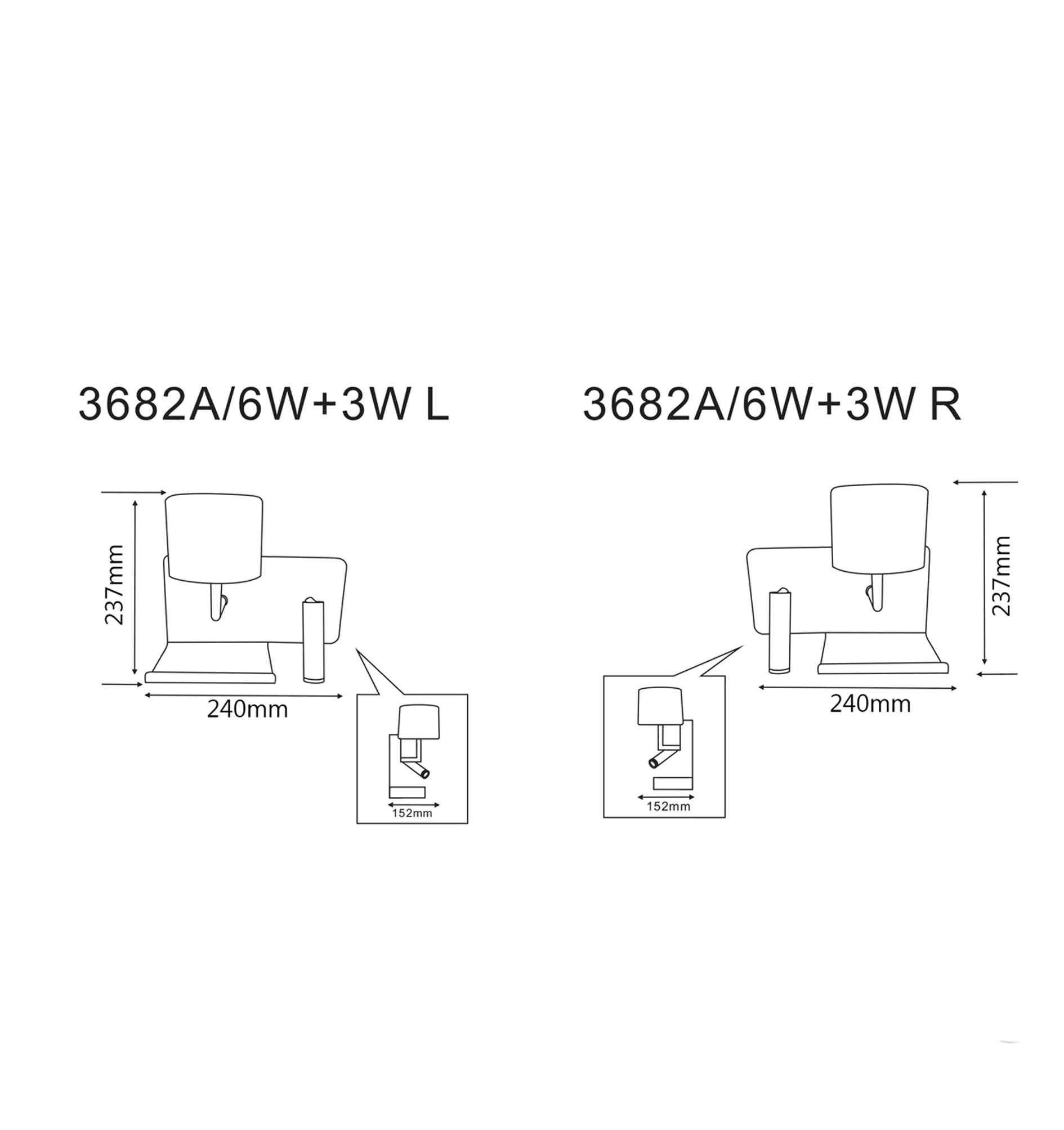 VIGO: City Series LED 2 Switch Frosted Glass Deco Wall Light & Reading Light (with USB charger)