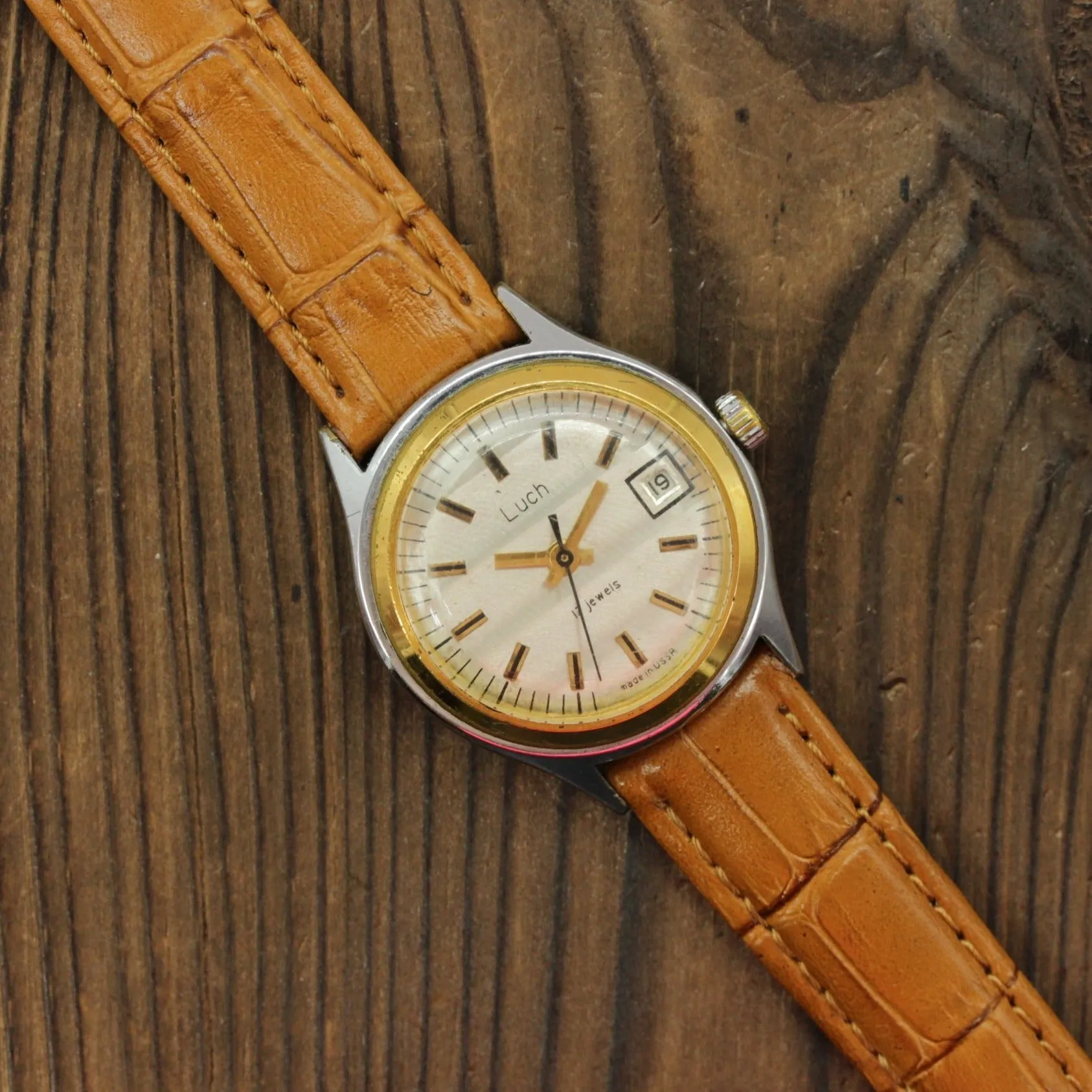 Vintage Soviet women's mechanical watch Luch, with data on dial