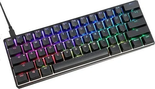 Vortex Poker 3 60% RGB Backlit 61 Keys Compact Mechanical Gaming Keyboard Cherry MX Brown Tactile Switch