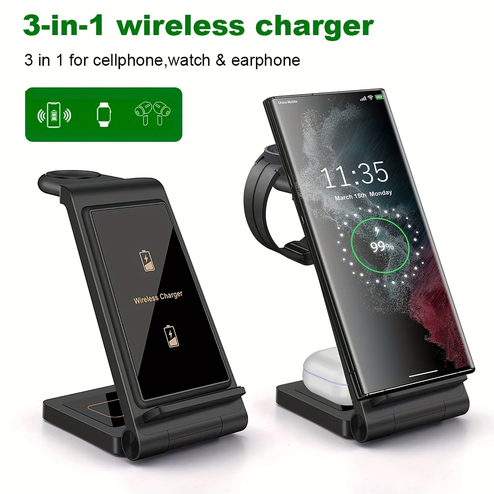 Wireless Charger For Samsung Devices 3 In 1 Fast Charging Station