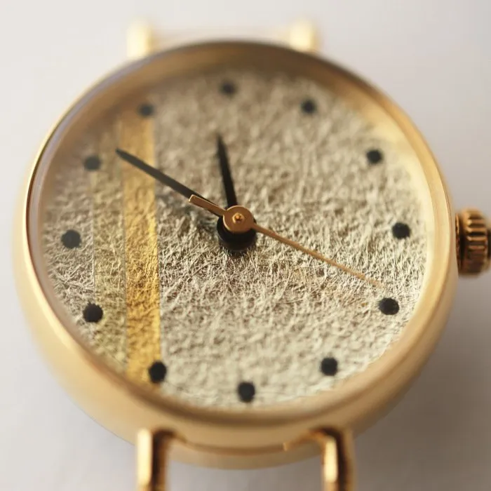 Women's Wristwatch - Gold Leaf, Japanese handmade wrist watch