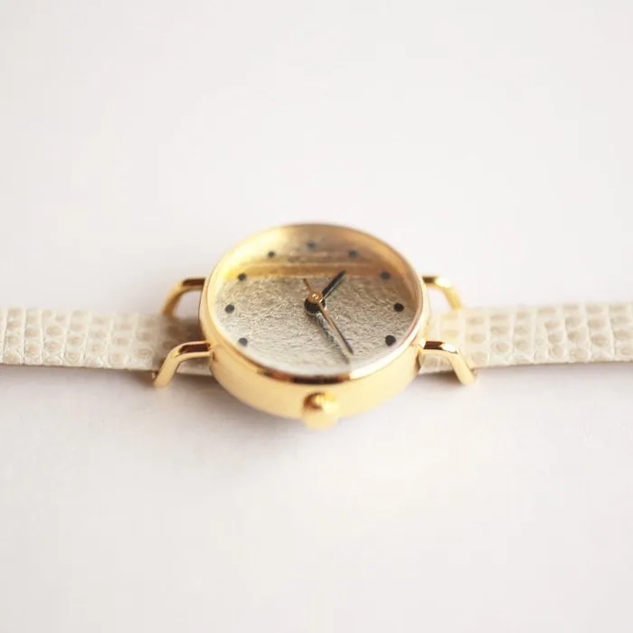 Women's Wristwatch - Gold Leaf, Japanese handmade wrist watch