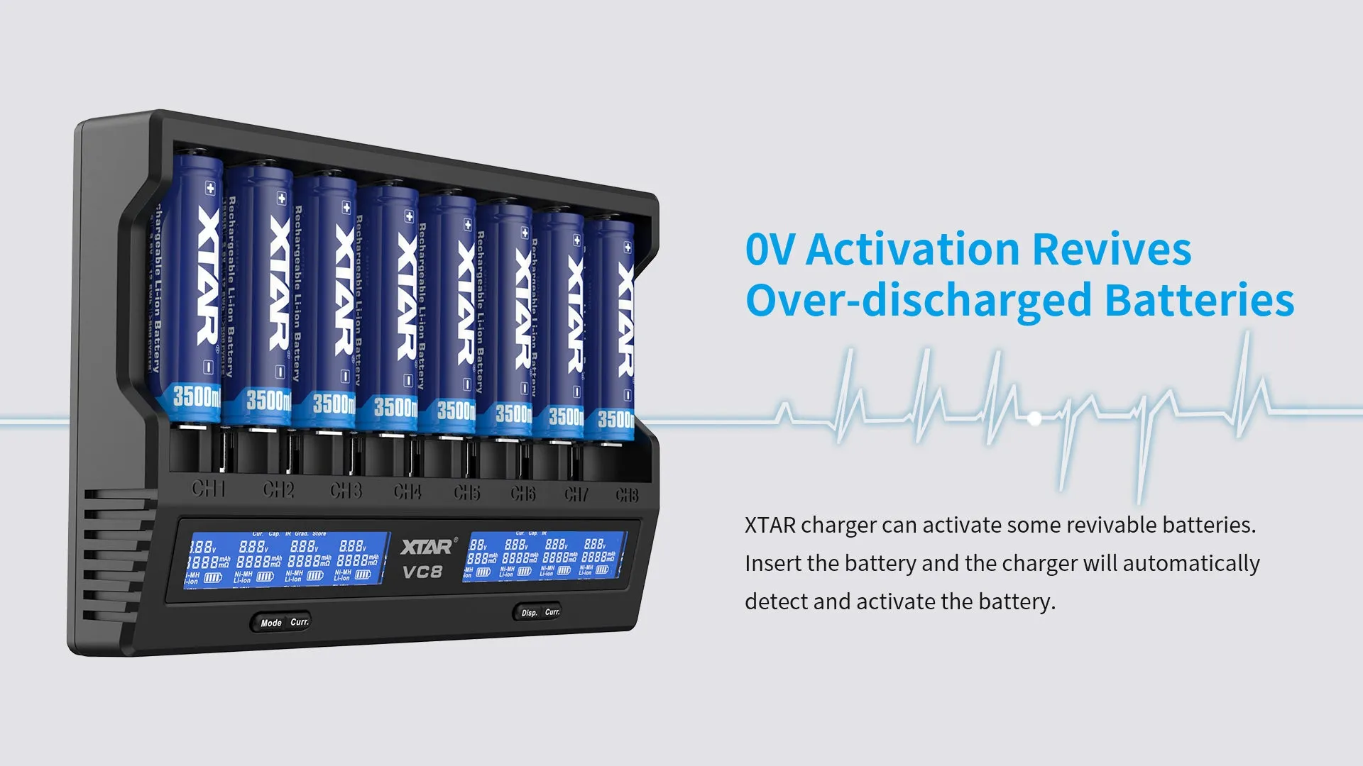 XTAR VC8 3A USB-C Fast Lithium-Ion Battery Charger