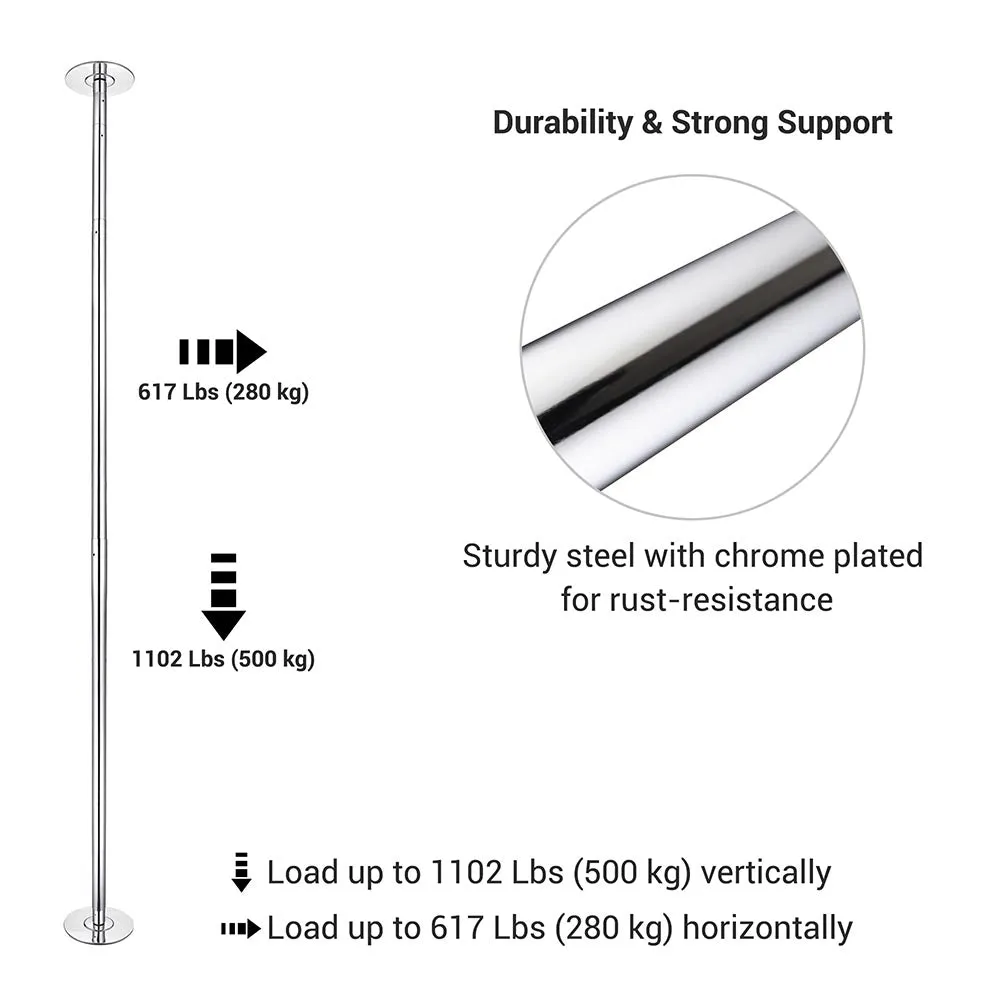 Yescom 11.5ft Spinning Pole Dancing Pole Home Exercise