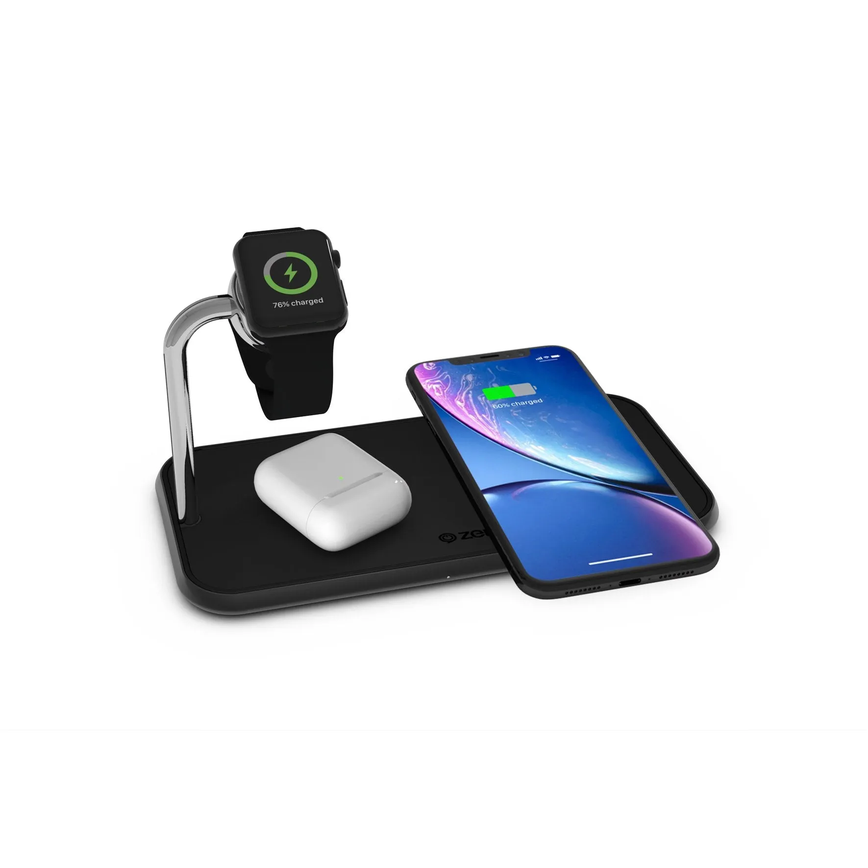 ZENS Aluminium Dual Wireless Charger   Watch 10W